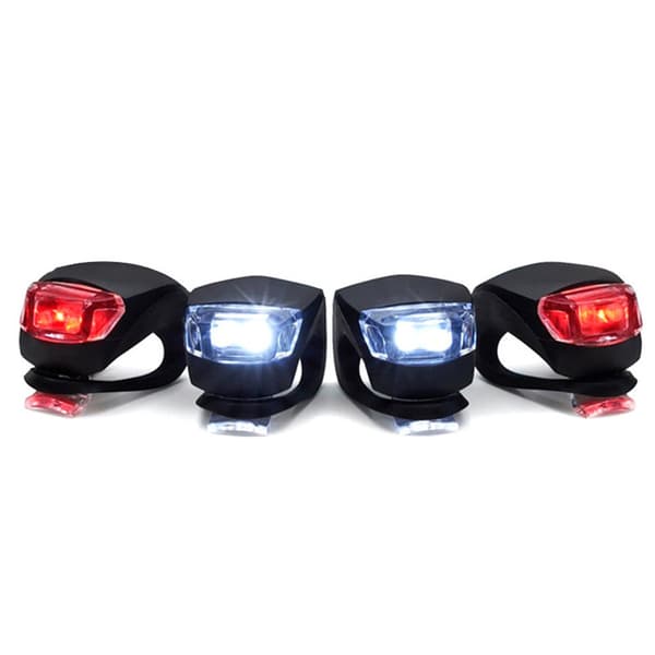 LED Stroller Lights (4-pack) - Universal with 5 Light Modes (Constant/Pulse/Strobe), Stroller and Bicycle Lights Front and Rear Clip-On Bicycle Light Set White White