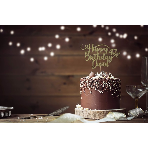 Personlig Grattis på födelsedagen Glitter Cake Topper Anpassad färg Alla namn Alla åldrar Glitter Cake Dekoration 34