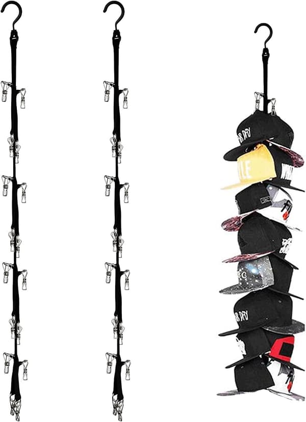 2-pack Hat Storage Hanger for Closet, 16 Hooks Hat Organizer Hanger