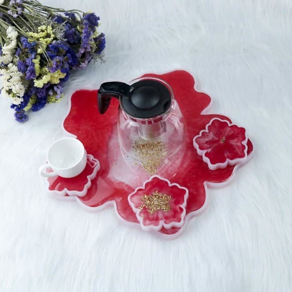 Crystal Epoxy Resin Mold Flower Coaster Casting Mold Handmade DIY Craft Silicone Mold Tool L L L