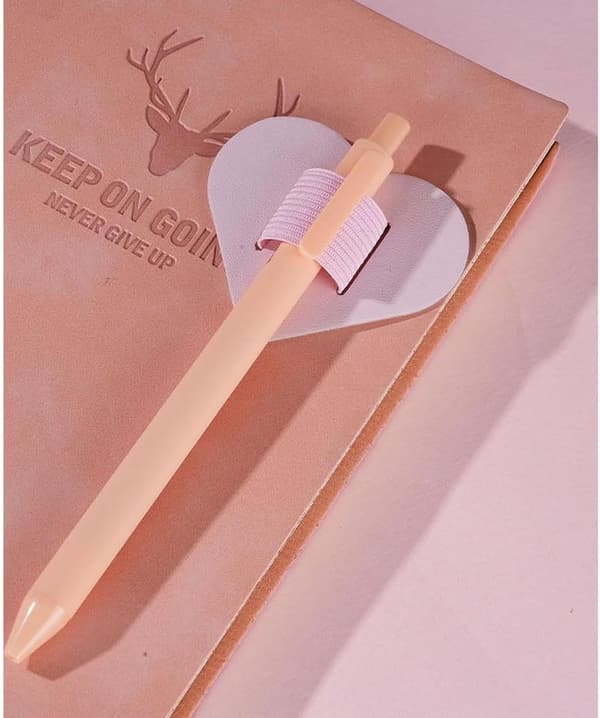 Pen Loop Holder Set, 8-pack Self-Adhesive Pen Holder Elastic Design for Notebooks, Journals, Calendars with Heart Shape