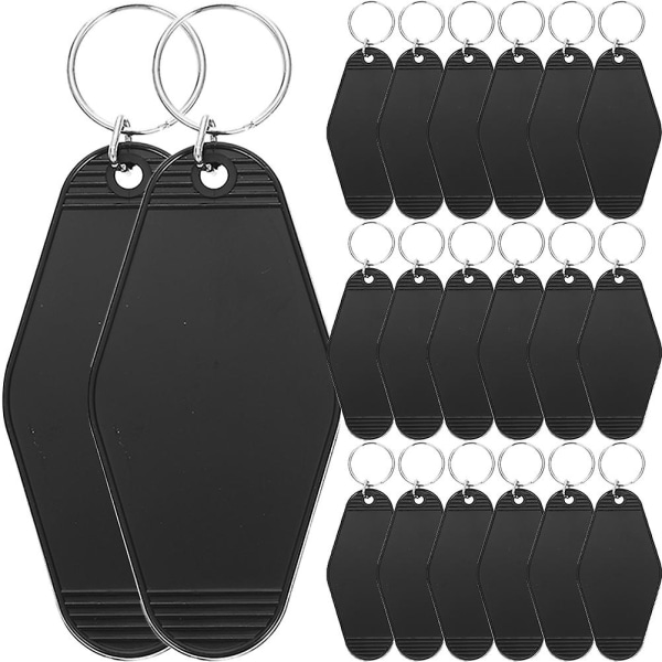 20st Tomma Bagageetiketter Bagagehängande Taggar Plast Nyckelring Taggar RyggsäcksetiketterSvart0,3X4,5X9CM Black 0.3X4.5X9CM