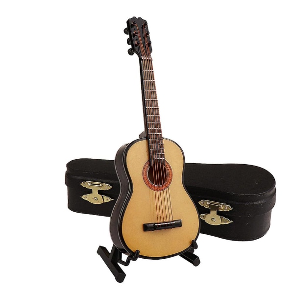 1 Sett Mini Gitarmodell Mini Gitarpynt Realistisk Mini Instrument Gave Khaki 8x2.9cm Khaki 8x2.9cm