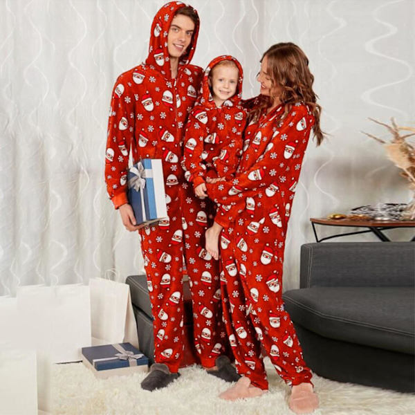 Jumpsuit för jul, rolig jultryck långärmad romper, rolig helkropps-pyjamas med