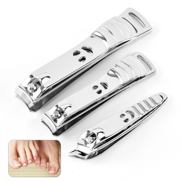 Tånagelklippare i rostfritt stål och nagelklippare, professionell pedikyr och set, skarp nagelklippare, nagelklippare för