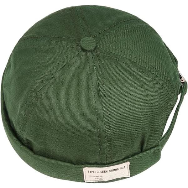 Retro bomullscaps for kvinner og menn, justerbar grønn hatt