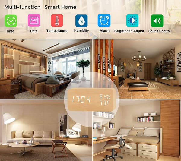 Digital LED vekkerklokke Champagne Champagne 227