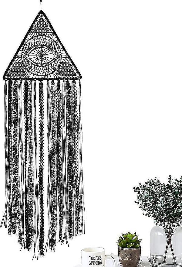 Drømmefanger Evil Eye Drømmefanger Ren Sort Drømmefanger Stor Drømmefanger Boho Vægdekoration Gave