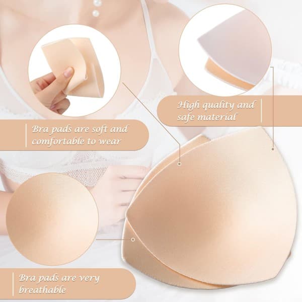 Removable Bra Pads Comfortable Breathable Bra Inserts Bra Pads Triangular Bra Pads for Ladies