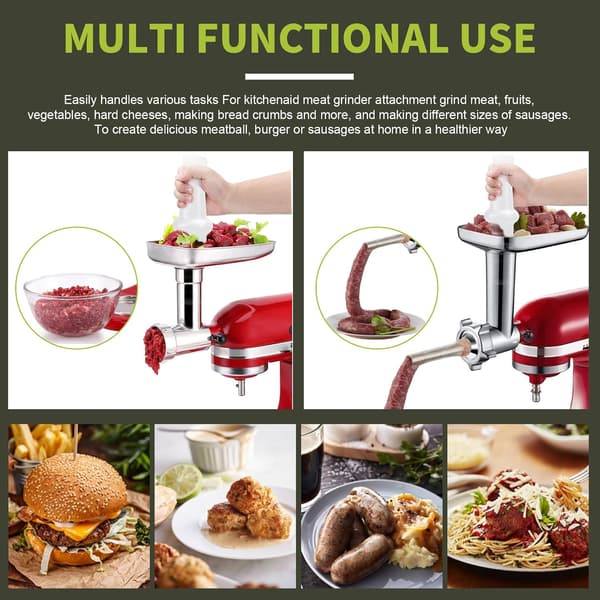 Universal Meat Grinder Pusher for Kitchenaid & Lem - 9.8 inch Meat Feeder, 2.6 inch OD