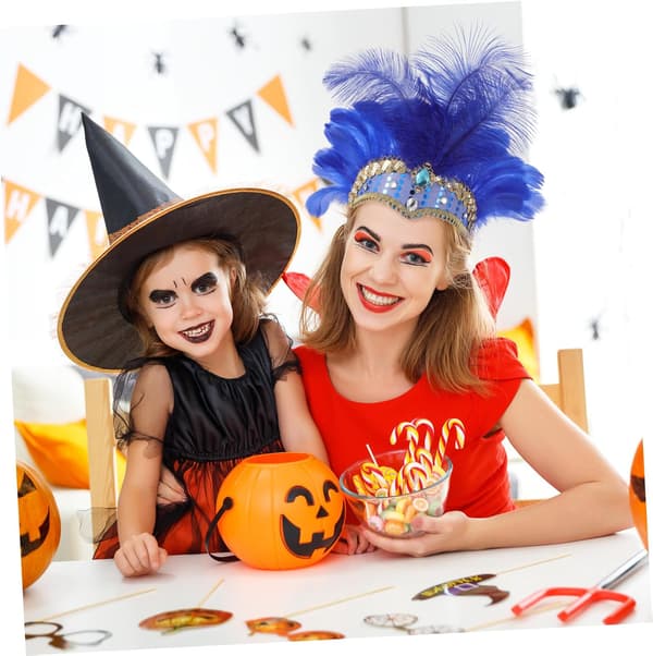 Gotisk karnevalshodeplagg for kvinner Cosplay Hodeplagg Flapper Tilbehør til Halloween og Teselskap