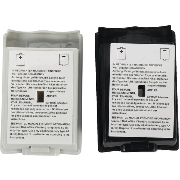 2-pak sort og hvidt udskiftningsbatteri AA-batteridæksel bagcover til 360-controller