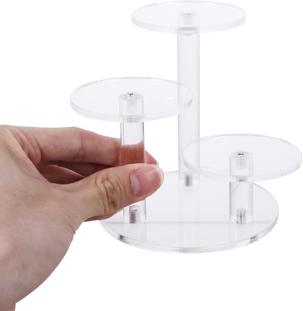 Akryl Display Riser Stativ 3-lags Organizer Hylde til Smykker, Parfume, Hudpleje