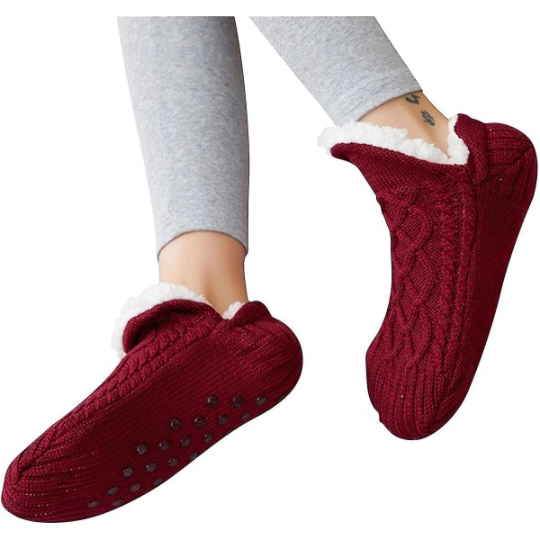 Sock Cover Fleece Tjocka Golvstrumpor Vuxna Dam Hem Vinterstrumpor 43-45 Röd Red 43-45