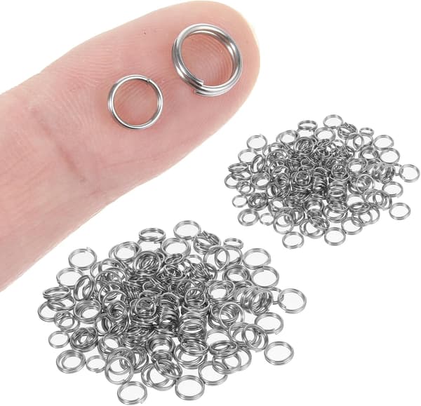 200 stk. dobbeltåbne ringe i rustfrit stål 6 mm 8 mm til