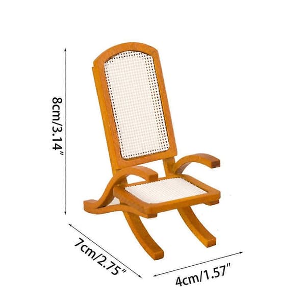 Dukkehus Lænestole Møbler Miniature Sofa Træstole DIY Tilbehør