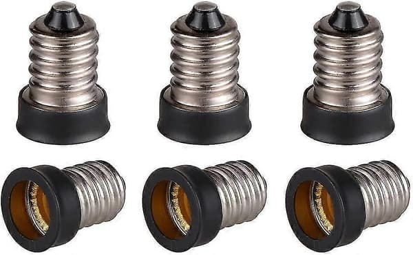 (5-pakning) E14 til E12 Adapteromformer, Liten Edison Skrue Europeisk Base (E14) til Kandelaberskrue (E12) Sokkelreduserer