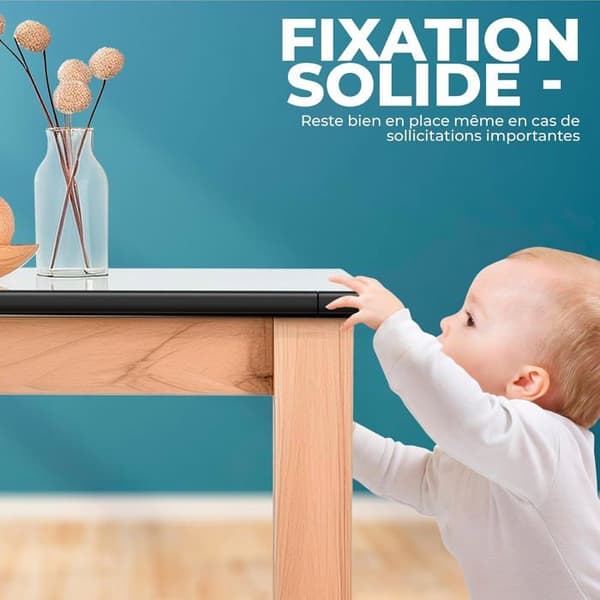 Foam Edge Protector Strip - 6.2 m and 12 Corners - Soft NBR - Table Edge Safety - For Homes with Children - Black