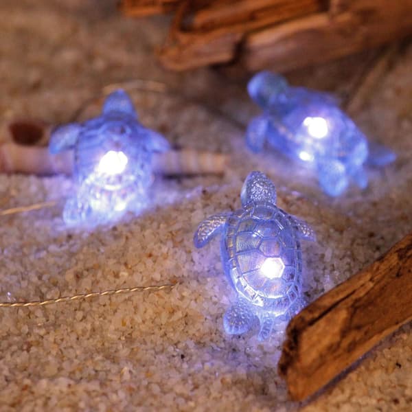Nautical Ocean Theme String Lights, 30 LED Blue Sea Turtle, Waterproof Indoor Decorative String Lights with Remote and Timer for Bedroom
