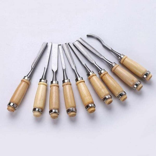 Professional Wood Chisel Set: 12 Sharp Woodworking Tools with Carrying Case - Ideal Wood Carving Kit