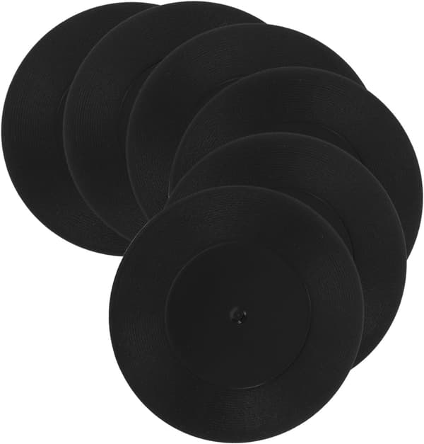 Boho Style 6pcs Retro Vinyl Coasters Drink Coasters Set Non-Slip Bottom for Pub Table