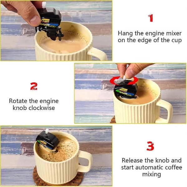 Båtmotor Kaffevisp, Bærbar Elektrisk Mini Visp for Drikker, Rustfri Stålpropell D