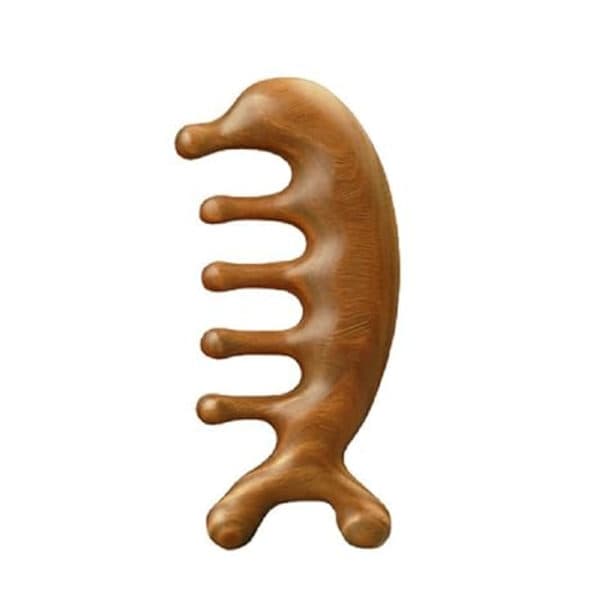 Ekte grønn sandeltre kam Gua Sha skraping hodebunnsmassasje hode