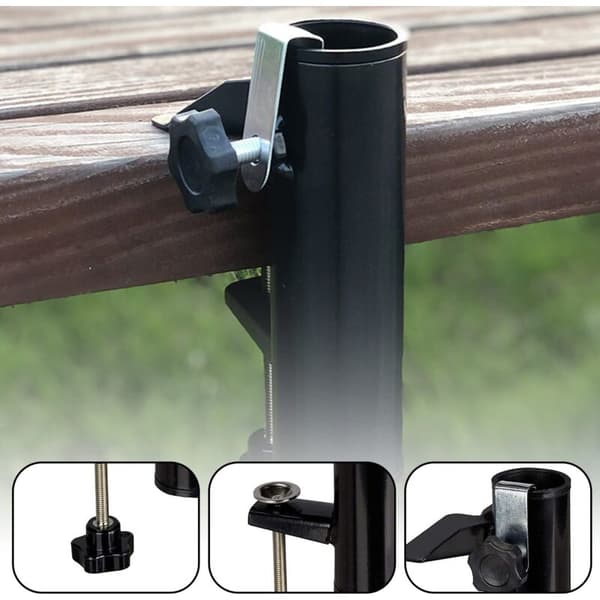 Parasol Holder Balcony Railing Parasol Support Balcony Clamp Support for Parasol Table Accessory Fixing for Balcony, Terrace or Table - Balcony-Pa