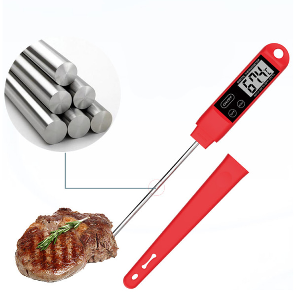 Elektronisk digital display matlagningstermometer av sondtyp för att snabbt mäta grilltermometertemperatur ±1℃(1,8℉) vid 0℃~200℃; andra ±2℃(3,6℉) r