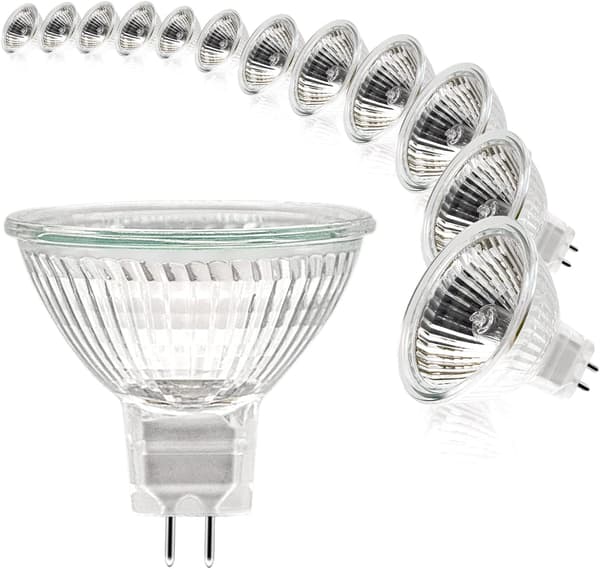 MR16 Halogen Bulbs, (12-pack) 12V 35W Halogen Bulbs Dimmable Glass Cover for Ceiling Light