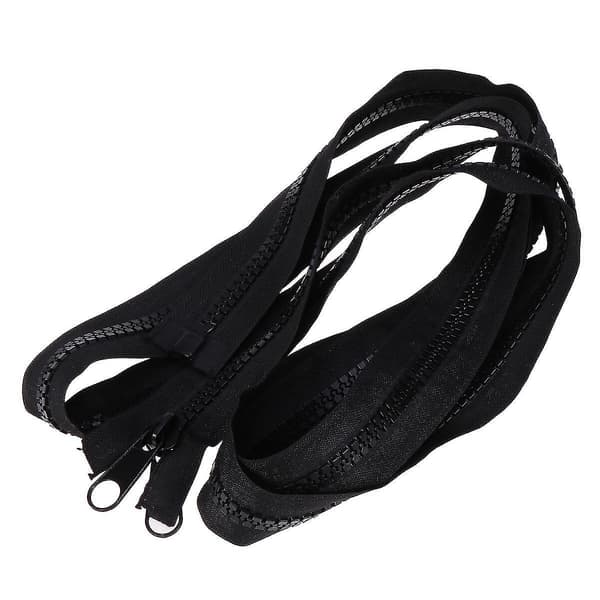 200 cm Black Extendable Resin Zipper, Separating, Double-Sided, Durable Zipper with End Stop for Sewing-XF8-