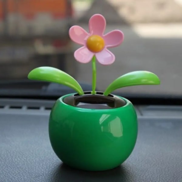 2 set Pink Blue Car Bee Happy Dancing Solar Flower, aurinkovoimalla toimiva automaattinen keinu aurinkokukka auton koristelu