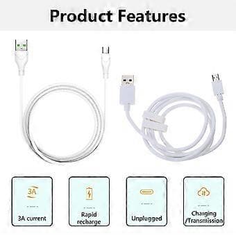 100 cm USB-C/USB 5-nastainen virtajohto, pikalataus, datakaapeli, jatkojohto, tukee 3A pikalatausta, Micro-USB Micro-USB