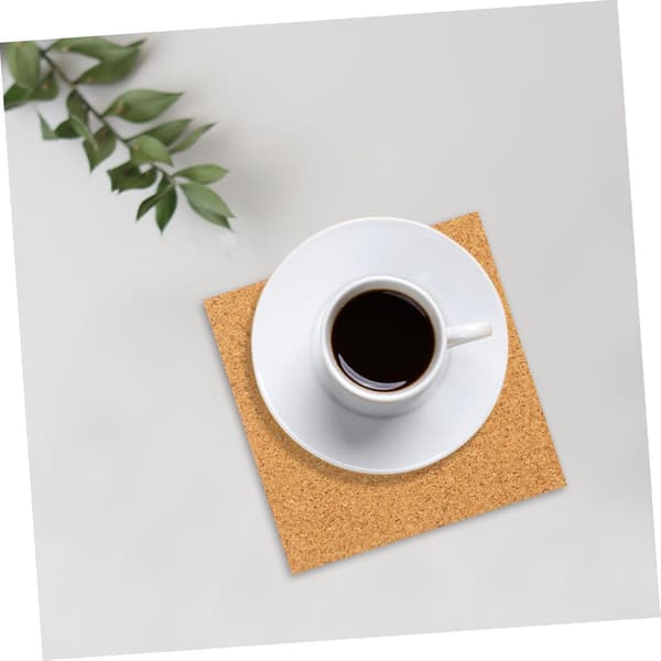 Cork Coaster Square Cork Mat 2mm Thick Self-Adhesive for Drink Holders