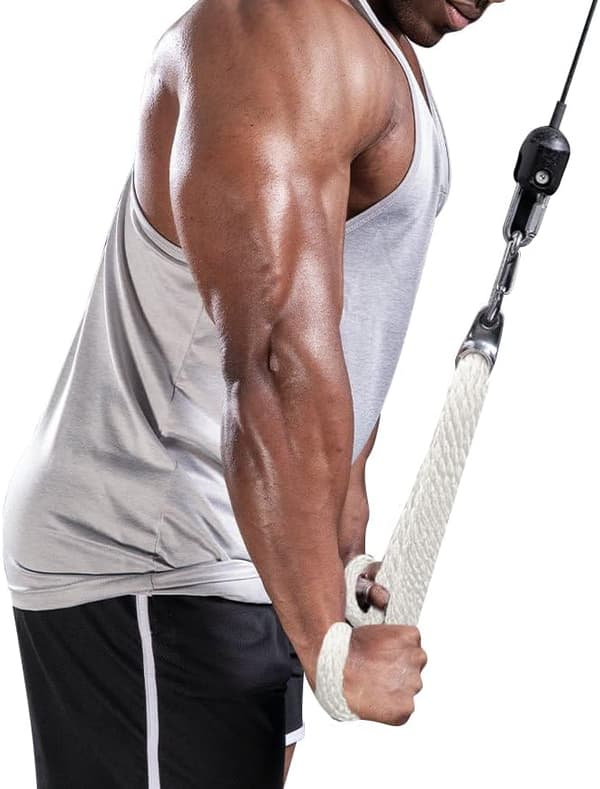 Tricepsrep 99 cm Tricepsrep Kabeltillbehör – Triceps Pull Down Rep för Kabelmaskin, Lätt att Greppa & Halkfritt Kabeltillbehör för Gym