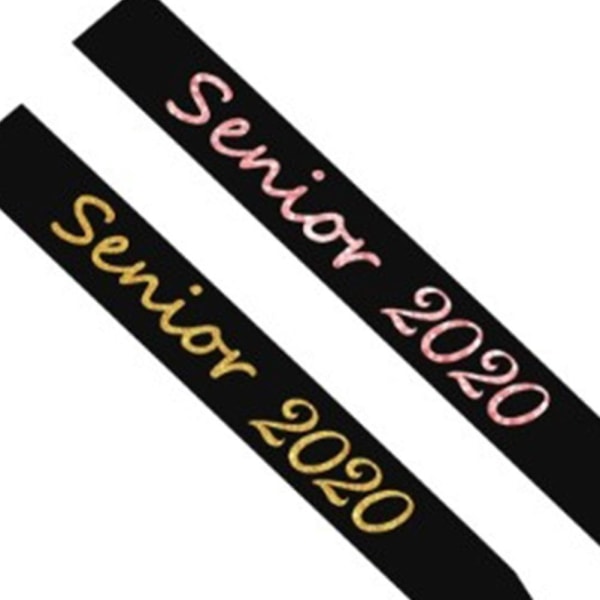 6 stk. 2020 Graduation Skulderrem Kreativ Festlig Etikette Bælte Sash Senior 2020 Dekoration Sash Til Pa Black