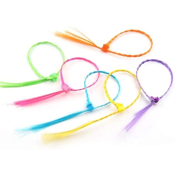 /EA/24 stk. Hårforlængelser til børn med hårspænder, Clip-on Neon Hårfletning Forlængelser