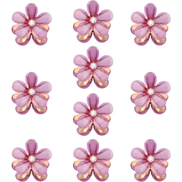 10 stk. Mini Diamant Hårklemmer, Små Hårklemmer Blomstrede Hårnåle Hårtilbehør til Kvinder, Piger, Søde Mini Hårnåle Hårstylingtilbehør