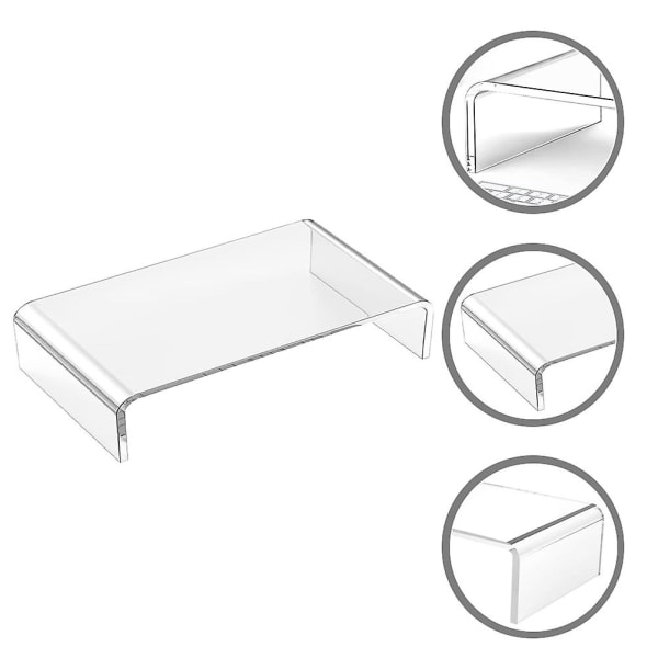 Klar Akryl Monitor Stativ Transparent Monitor Høydejusterbar Stativ For Datamaskin Bærbar Datamaskin Transparent30.5X20.3X7.6CM Transparent 30.5X20.3X7.6CM