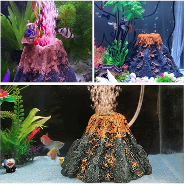 Vulkan Ornament Akvarium Harpiks Vulkan Dekoration Harpiks Luftsten Luftpumpe Akvarium Landskab Dekoration Ornament Tilføjer Mere Sjov Og Bekvemmelighed Til Din