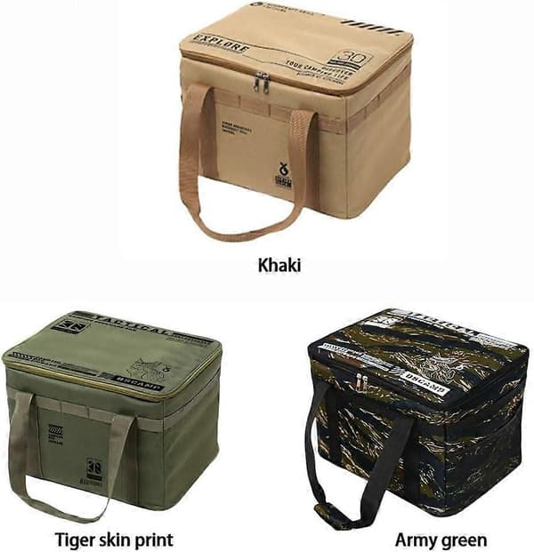 Camping Bag 30L Khaki Camping Storage Organizer for Camping Equipment