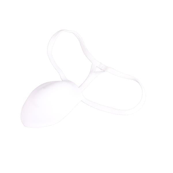 Bulge Cup Blød Polyester Bomuld Stereo Form Bulge Dækkende Undertøj Cup med Rem Hvid M