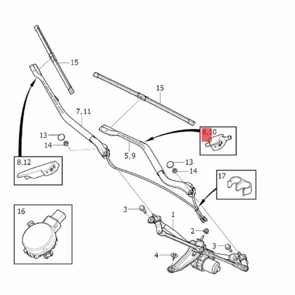 Right Windshield Wiper Nozzle 31416260 for XC90 2016-2020 Non-Heated Windshield