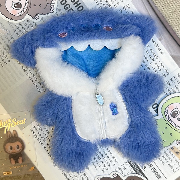1 set LABUBU kläder, Zip Blue Shark^^ou 12
