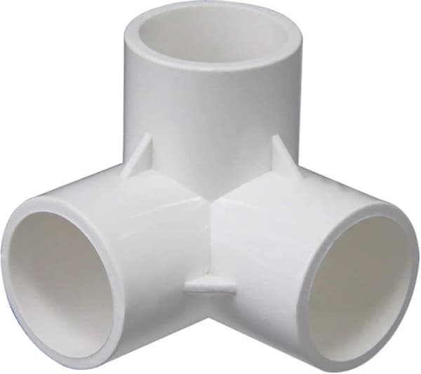 3-vägs PVC-kopplingar, PVC-rördelar, 3D-kopplingar (32 mm, 4 st)