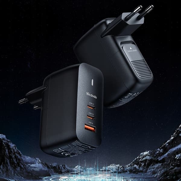Oplader til bærbar computer, mobiltelefon, Mcdodo GaN 3.0 hurtigopladning, USB-C PD USB-A 65W