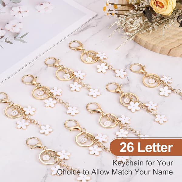 Nyckelring med initialbokstav, vit color_name White