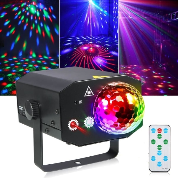 Festlys Disco Ball Light Litake DJ Disco Strobe Scene Rave Lights Lyd aktivert med fjernkontroll for fester Club Halloween Chri