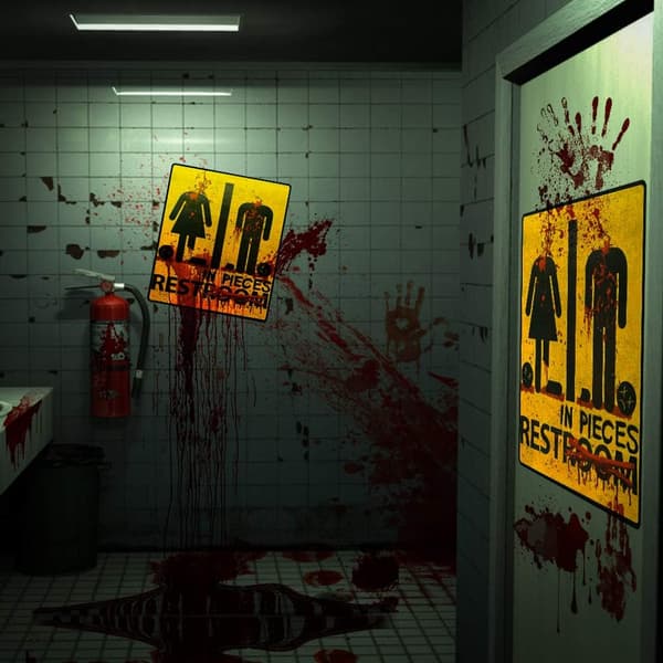 Halloween Decoration, 2 Pcs Halloween Horror Stickers, Scary Bathrobe