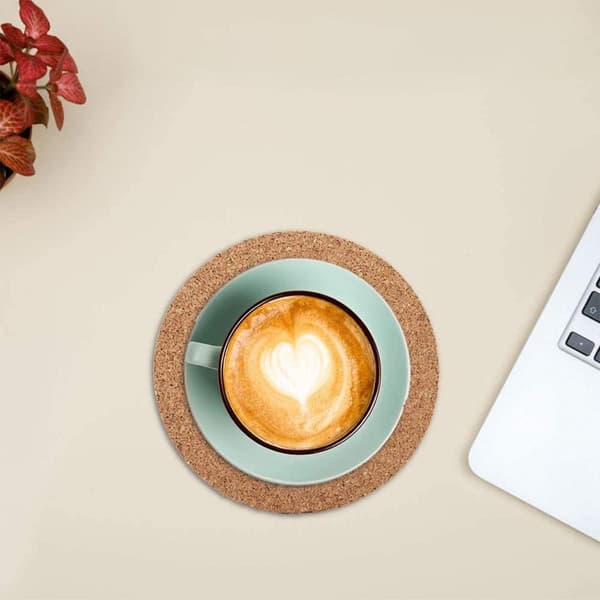Coaster Set 10 pcs Cork Cup Pad Reusable Mat for Coffee Beer Mugs, no box